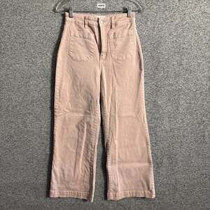 Rolla's Women's Size 26 Pink No Stretch High Rise Wide Leg Patch Pocket Jeans